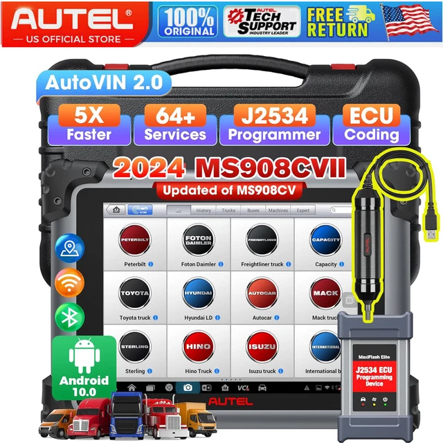 AUTEL MAXISYS CV MS908CV II Heavy Duty Diagnostic Scan Tool, Levelup