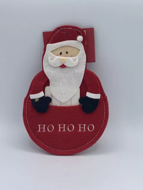 Christmas Santa Claus HO HO HO Gift Card Holder / Decoration 