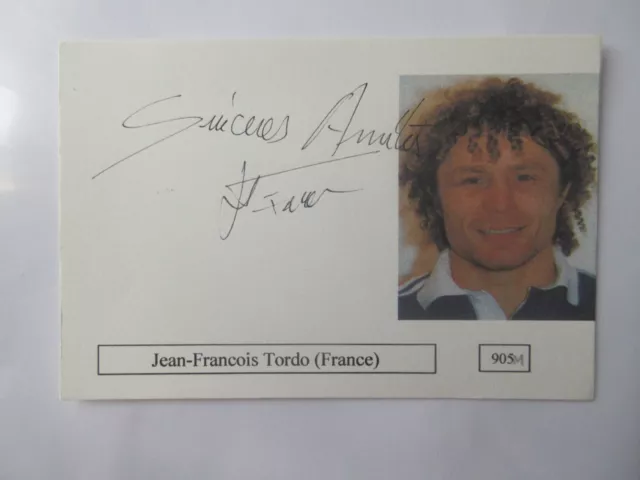 Autographe Jean Francois Tordo sur carte Rugby 4