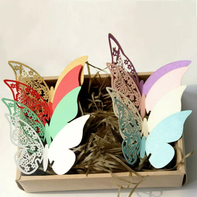 50x Butterfly Table Mark Laser Cut Wine Glass Name Place Card Wedding Chic Decor 2