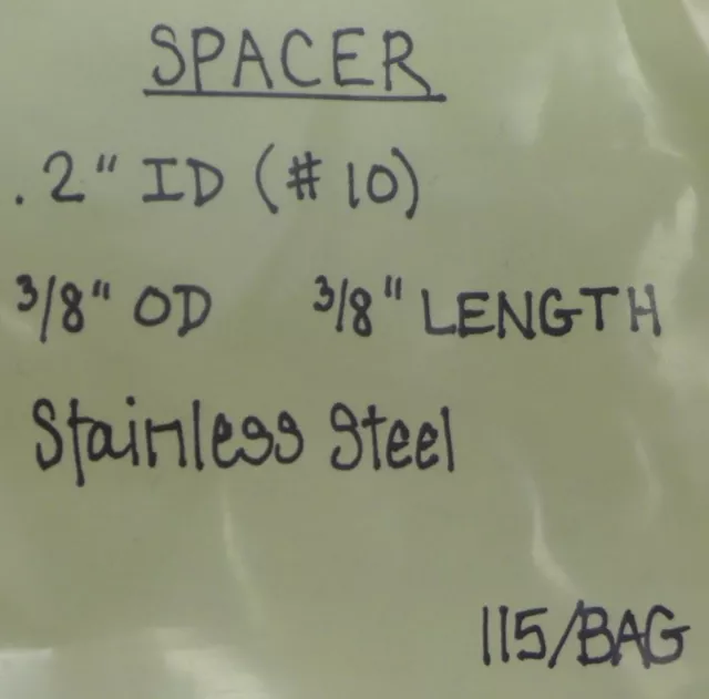 (115) Espaceur 0,2 diapositives intérieures 3/8 diapositives extérieures longueur 3/8 acier inoxydable