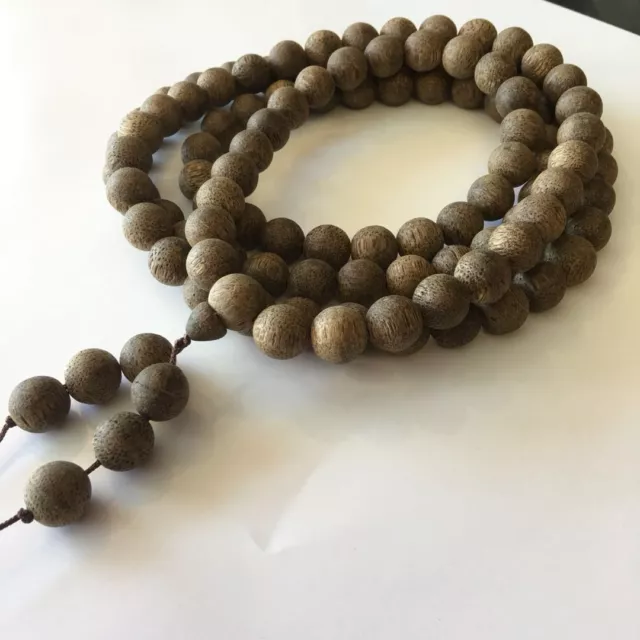 Chinese Antique Hainan Qinan Chen Xiang Buddha Bead necklace 海南奇楠沉香佛珠