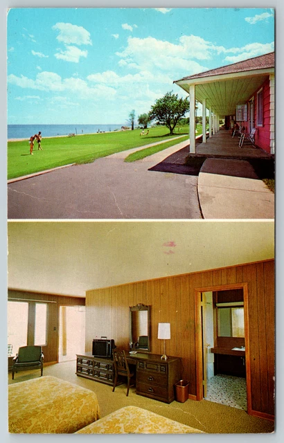 c1970s Halstead's Bayside Park Motel Restaurant Vintage Postcard