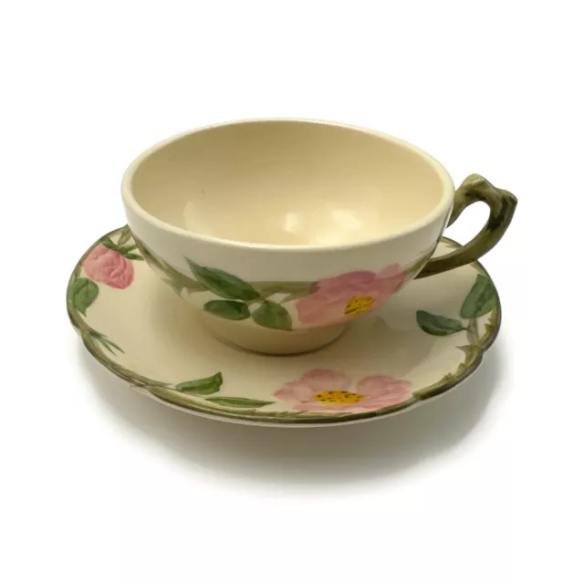 Franciscan DESERT ROSE Pattern 1950's Coffee Tea Cup And Saucer Made In U.S.A.