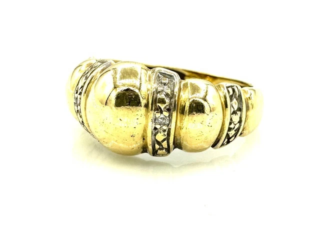 Bague En Or 18K Avec Diamants 0.75 Carat - Vintage Élégante - Taille 57