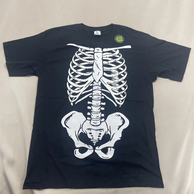 Esqueleto Playera Brilla En La Oscuridad Camiseta De Manga Larga