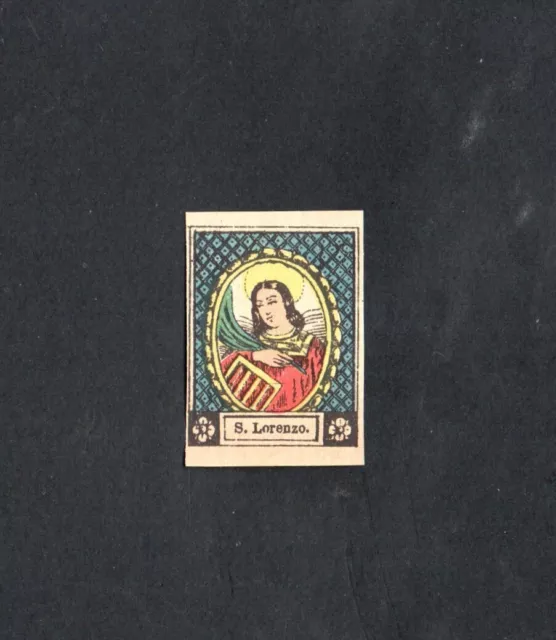Antico Santino de San Lorenzo Martir image pieuse estampa holy card