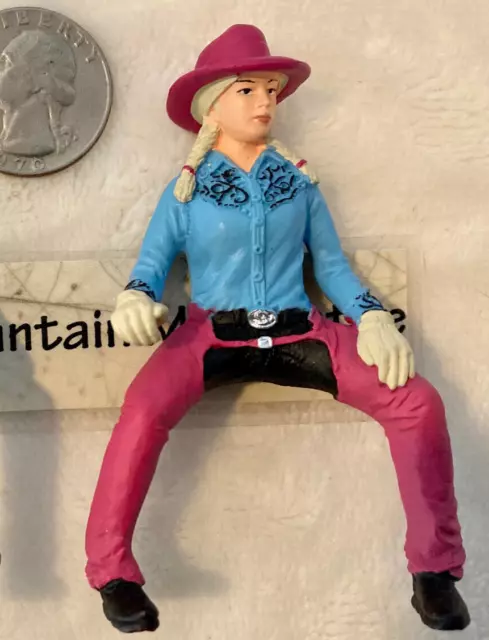 SCHLEICH Western Horse Rider Blonde Girl in "Barbie Pink" / Cowgirl/ Rodeo NEW 2