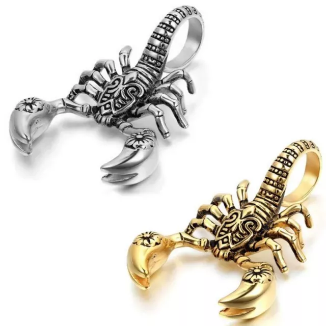 Scorpion King Pendant Necklace-Gold/Silver Plated Metal Style Rope Chain Jewelry