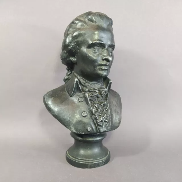 Vintage Wolfgang Amadeus Mozart BUSTO compositore in metallo SOVIETICO -...