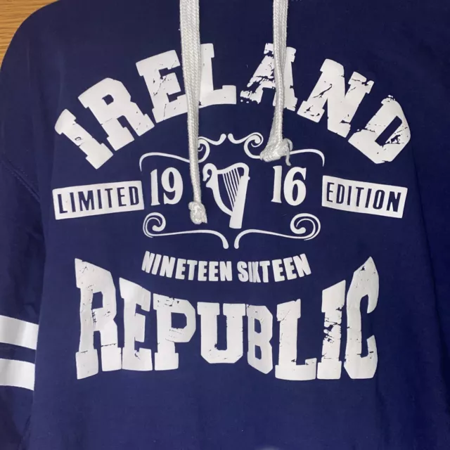 Ireland Republic 1916 Hoodie Blue size Large Dublin Trading Co. Sweatshirt