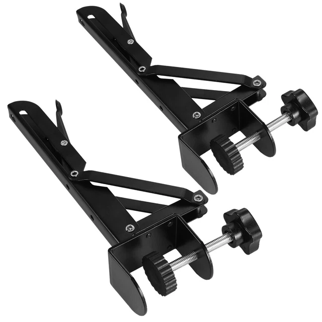 Guanici Lot De 2 Supports Pliables Bureau – Extension Clavier/Tablette, Clip Réglable 1-5 Cm, Acier Robuste Noir