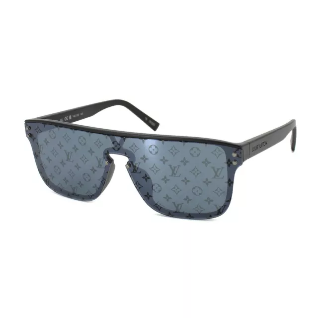 Louis Vuitton LV Waimea L Monogram Sunglasses Black Z1583E Unisex Auth