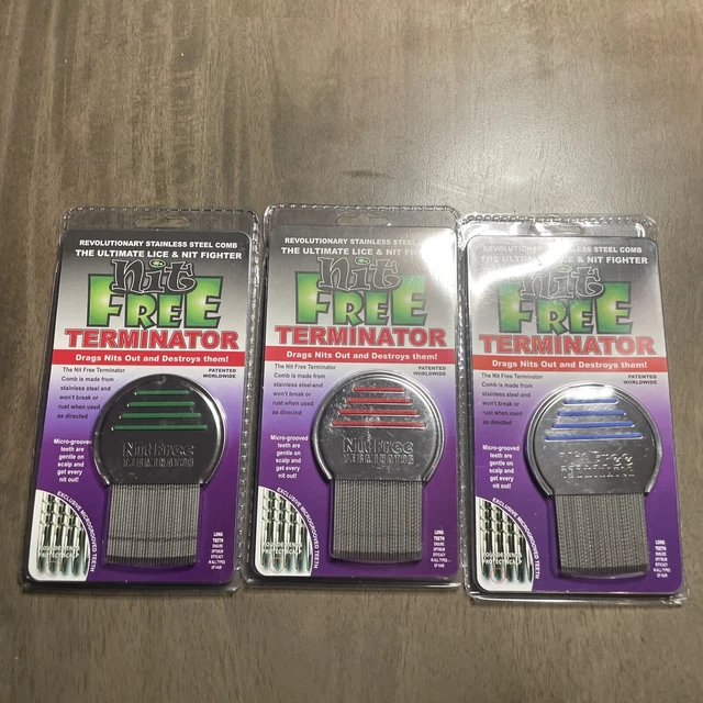 3 Combs Nit Free Brand Terminator Rid Lice uni sex peine para piojos y liendres
