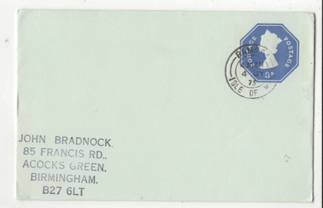Isle Of Man Cover 4 Jul 1973 Ramsey Postage Paid 105c