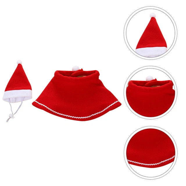 1 Satz Haustier Weihnachtskostüm Hund Katzenhut Umhang Haustier Cosplay 3