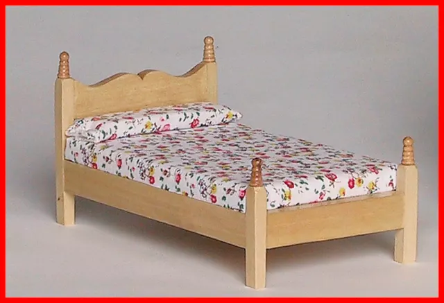 Kahlert 90031 Bett für Puppenstube, ca. 17 x 10 x 8,5 cm, Maßstab 1:12