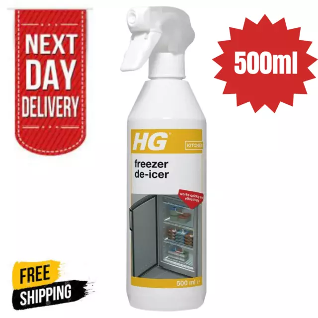 HG Fridge Freezer De-Icer Spray, Freezer Defrosting Spray & Cleaner to Remove t