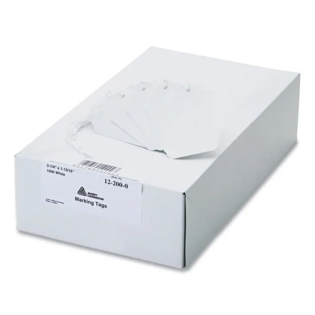 Medium-Weight White Marking Tags 3.25 x 1.94 1000/Box 12200