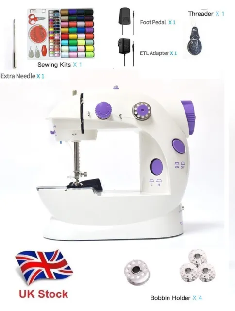 Máquina de coser eléctrica portátil mini multifunción con kit de costura