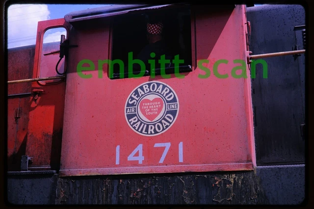 Original Slide, SAL Seaboard Air Line Baldwin RS12 #1471 at Tampa FL, 1963
