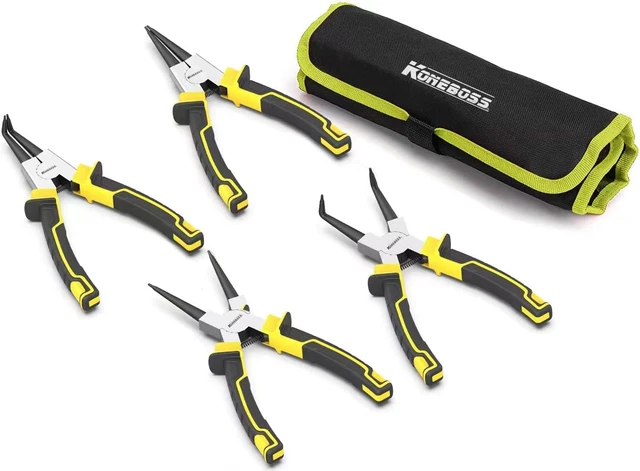 4 PCS Snap Ring Pliers Set Heavy Duty 7-Inch Internal/External Circlip Pliers Ki