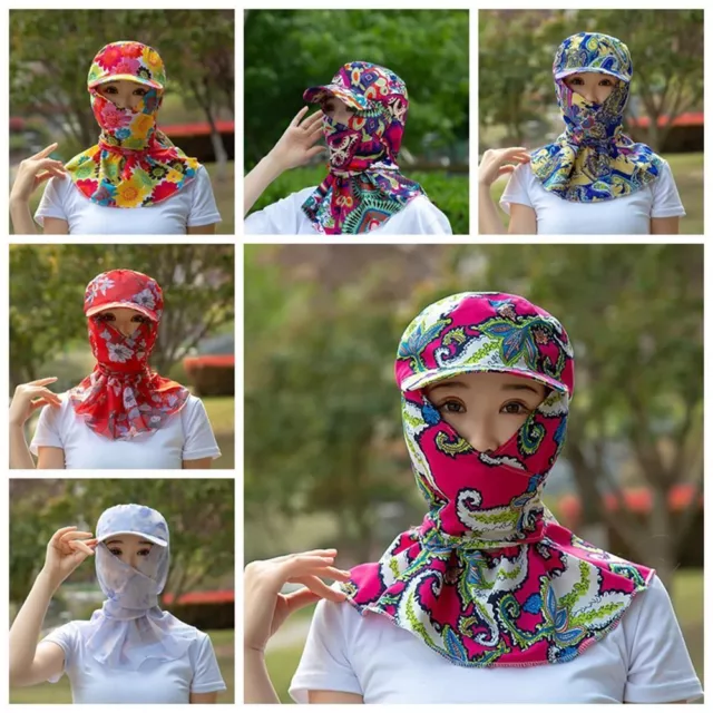 Face And Neck Tea Picking Cap Flower Pattern Protective Cover Sun Hat  Women