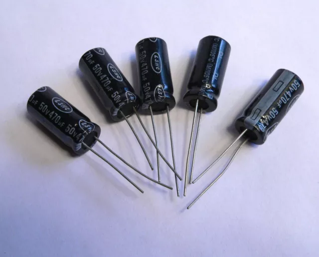 4.7uF 50V Radial Electrolytic Capacitors 5 pcs UK STOCK