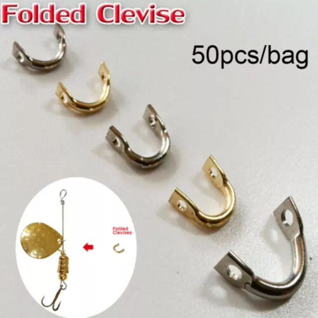 Corrosion Resistance Fishing Spinner Ring U Shape Stainless Steel 50 Pack