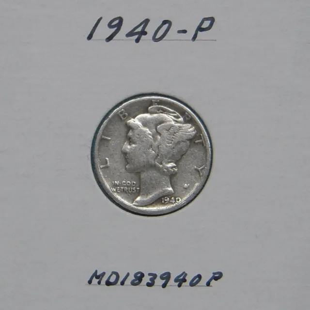 1940-P Mercury dime, 90% silver dime