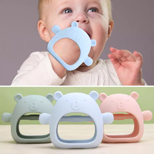 Baby Teether Toy Soft Food Grade Silicone Baby Chew Toy Anti-Drop Cute fiXKD