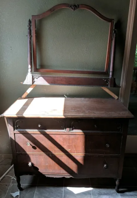 Dresser w/Mirror Chest Drawers All Wood Hand Dovetail Drawers Antique pre-1890