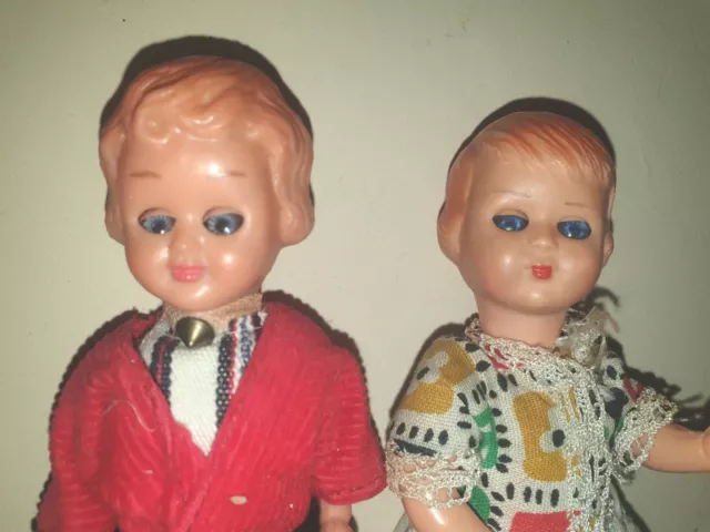 Poupee Ancienne : Couple De Petites Poupées Anciennes Yeux Dormeurs