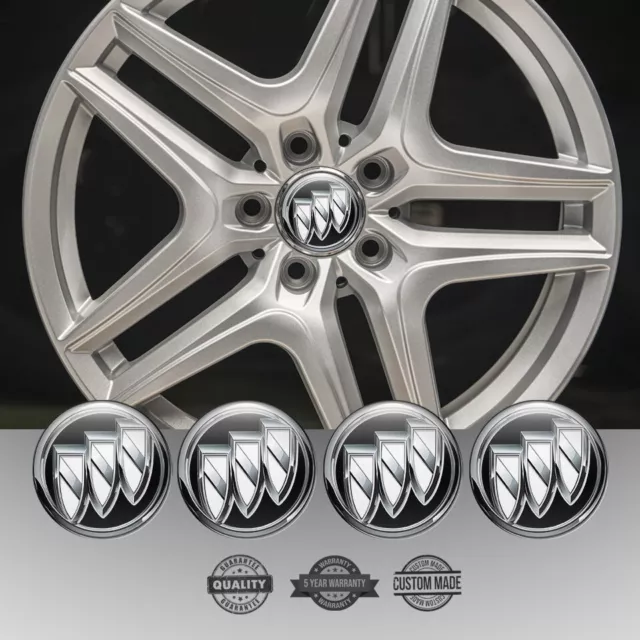 Set of 4 Silicone Center Wheel Cap Stickers Buick Emblem Logo Decals Rims