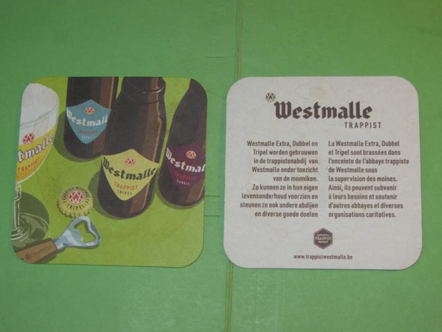 WESTMALLE TRAPPIST BRAUEN CO Brauerei echtes Ale Handwerk Bier Biermatte Untersetzer