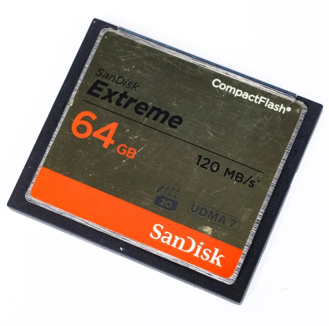 Tarjeta de memoria Sandisk Extreme CompactFlash 64 GB 120 MB/s UDMA 7