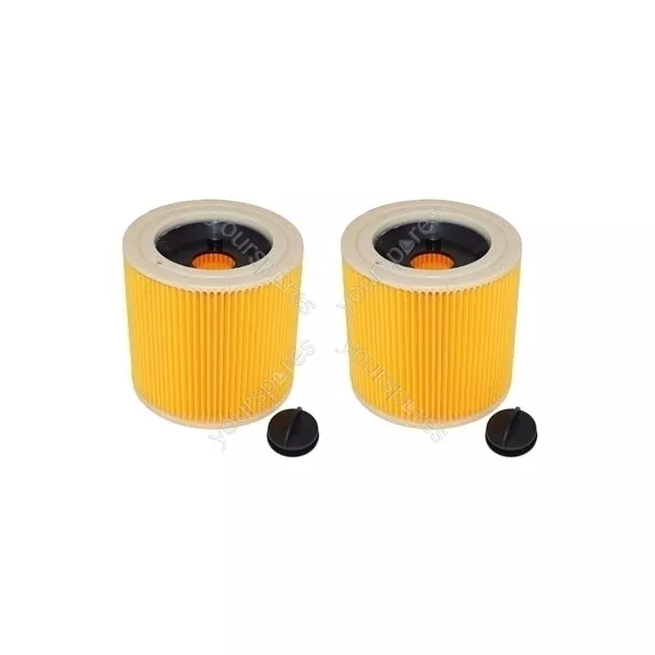 Fits Karcher Wet and Dry Corrugated Vacuum Cleaner Filter x 2 Pack