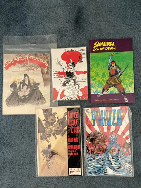 5 Comic Books Lone Wolf and Cub Samurai Son of Death Yakuza Cerebus Gen