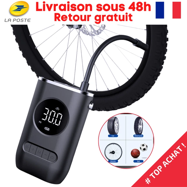 Mini Pompe à Air Électrique Portable Sans Fil Gonfleur Pneu Voiture Moto Vélo