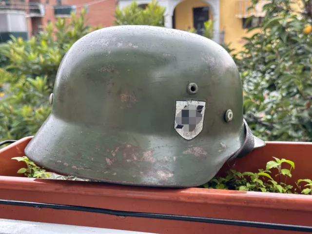M35 Stahlhelm  Double Decal WW2 German Steel Helmet *Partially Restored*