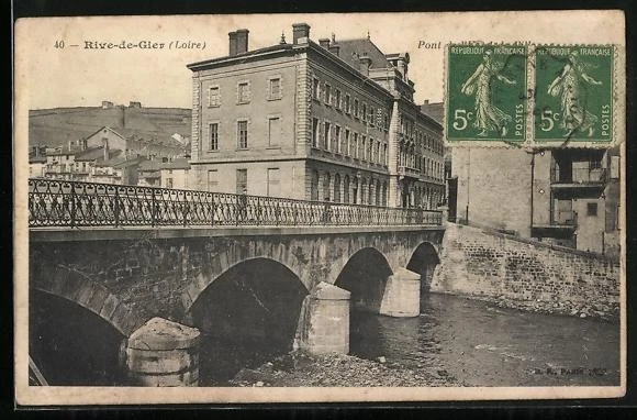 CPA RIVE-de-GIER - La Gier et le Pont de la Ville (294158