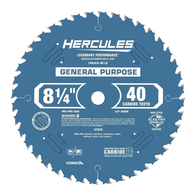 Hoja de sierra de mesa de uso general Hércules 8-1/4 in, 40T 57976