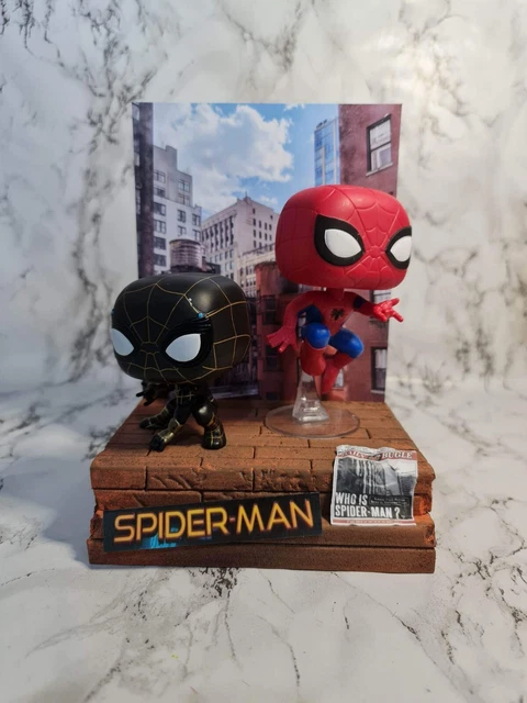 Spiderman Funko Pops. Pop Vinyl. 2 Pop Display