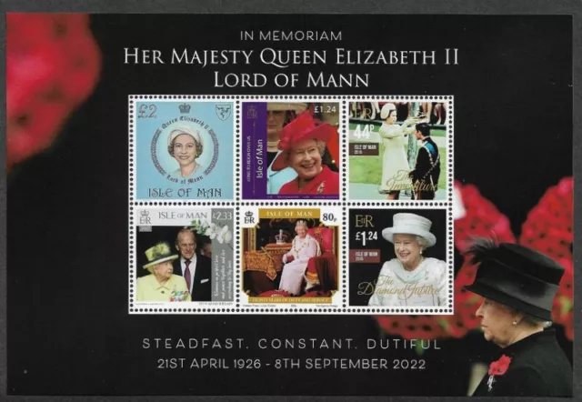 Isle of Man Royalty Queen Elizabeth II In Memoriam mnh min sheet sheet  2022