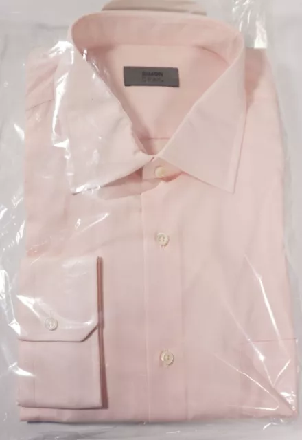 Original Simon Gray Herren Hemd Buisness rosa langarm 100% Cotton Größe 44 T:132