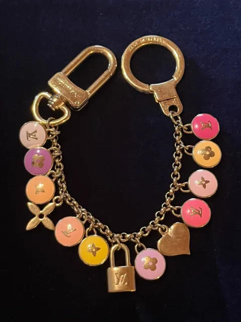 LOUIS VUITTON Strap Key ring holder chain Bag charm AUTH Porto Cle marina  M66141