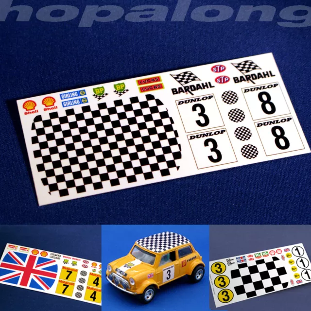 Scalextric/Slot Car 1/32 Scale 'Mini' Waterslide Decals. Various Designs.