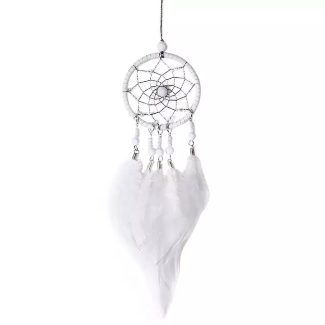 5# Handmade Dream Catcher with Feather Wall Car Home Hanging Decor White