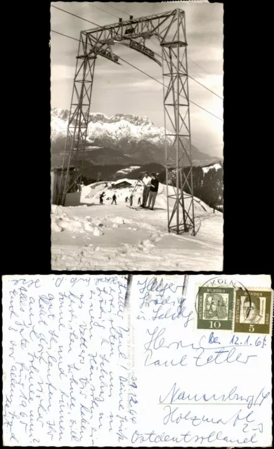 Ansichtskarte Berchtesgaden Skilift a. d. Roßfeld mit Untersberg 1964