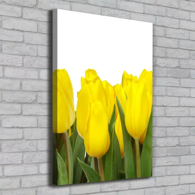 Leinwand-Bild Kunstdruck Hochformat 70x100 Bilder Gelbe Tulpen
